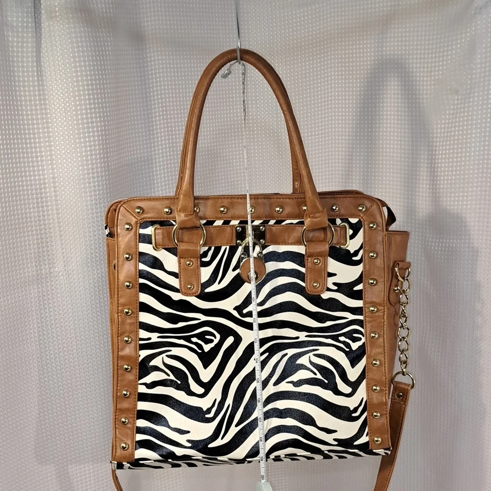 Brown and Black Zebra Print Women's Bag